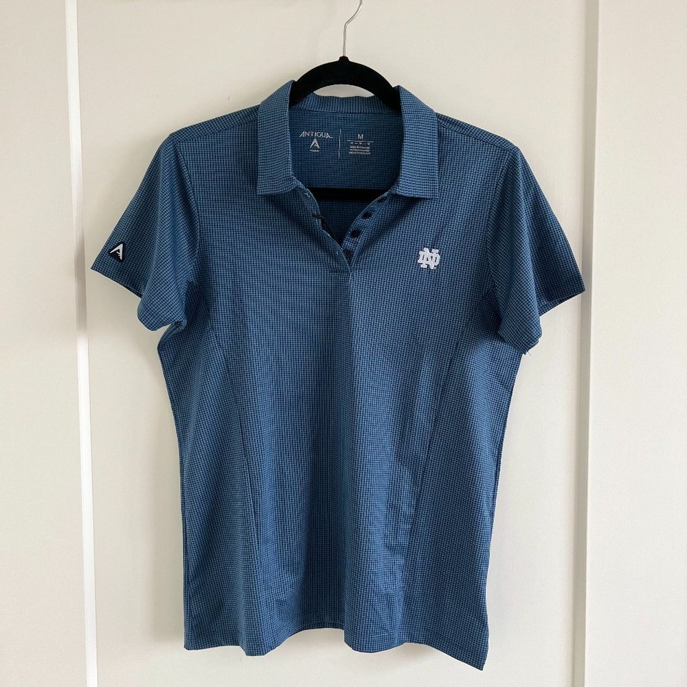 NWT Notre Dame Antigua Blue Golf Shirt
